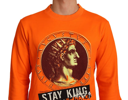 Dolce &amp; Gabbana Jersey de algodón con cuello redondo Regal en naranja