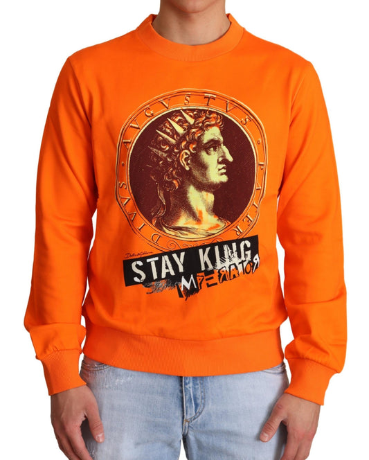 Dolce &amp; Gabbana Jersey de algodón con cuello redondo Regal en naranja