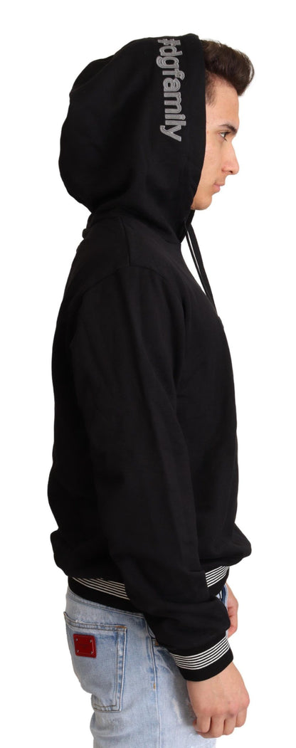 Dolce &amp; Gabbana Elegante suéter de algodón negro bordado
