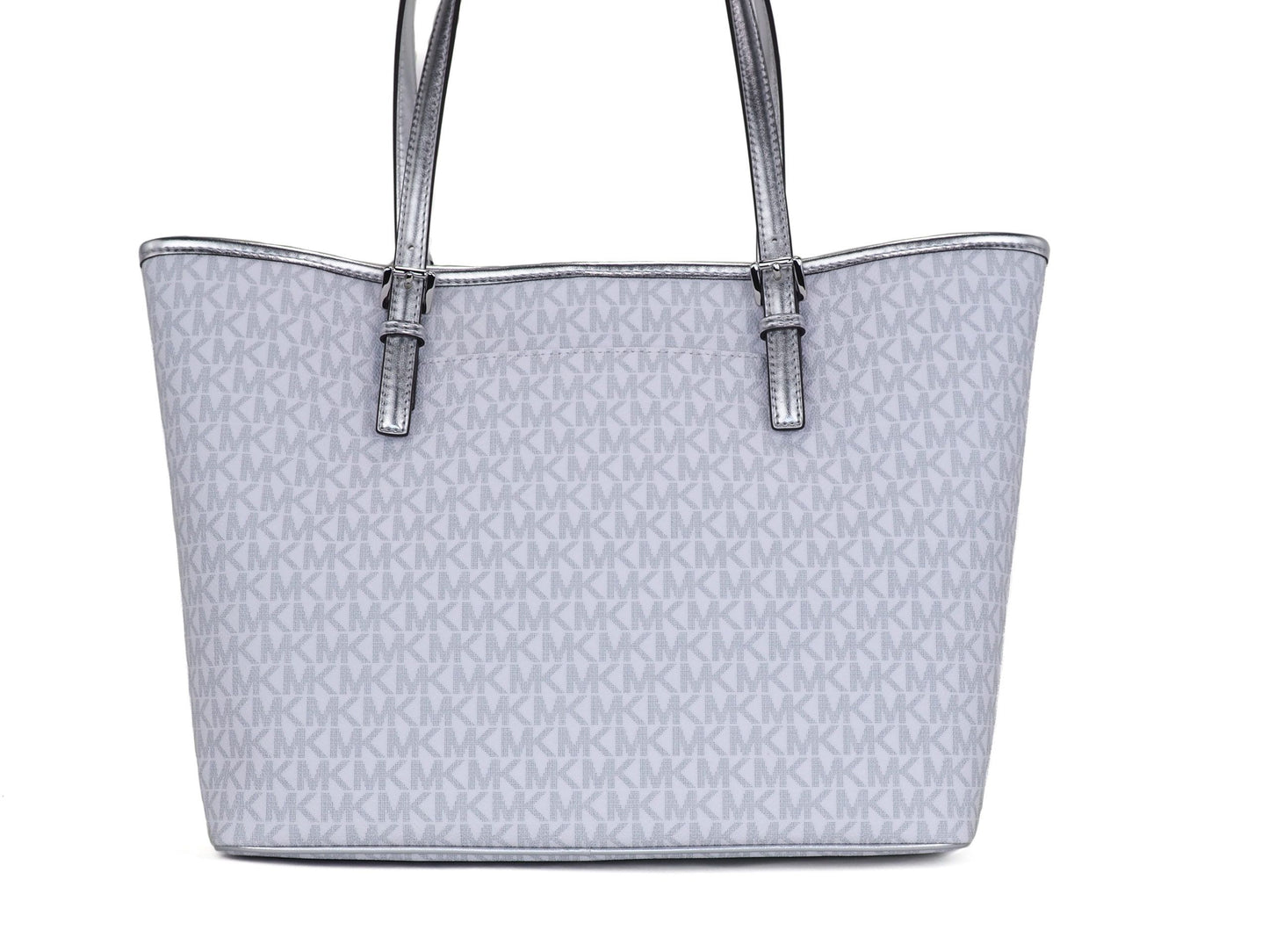 Michael Kors Jet Set Bolso tote de hombro mediano con estampado de PVC para niñas (multicolor blanco brillante)