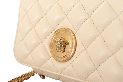 Versace Bolso bandolera pequeño Medusa de piel de napa blanca