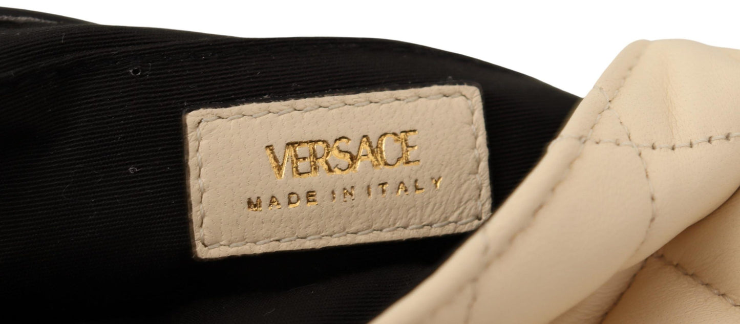 Versace Bolso bandolera pequeño Medusa de piel de napa blanca