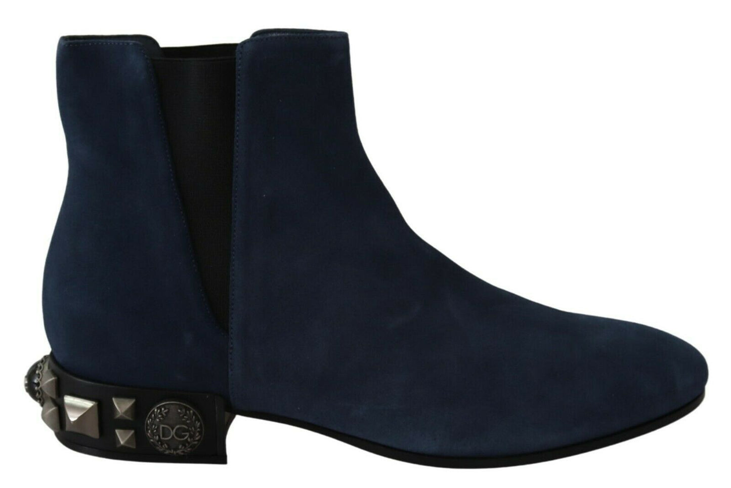 Bottes mi-mollet en daim bleu Dolce &amp; gabbana avec détails clous