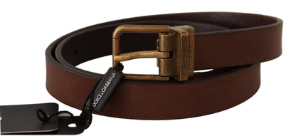 Ceinture en cuir marron Dolce &amp; gabbana avec boucle dorée