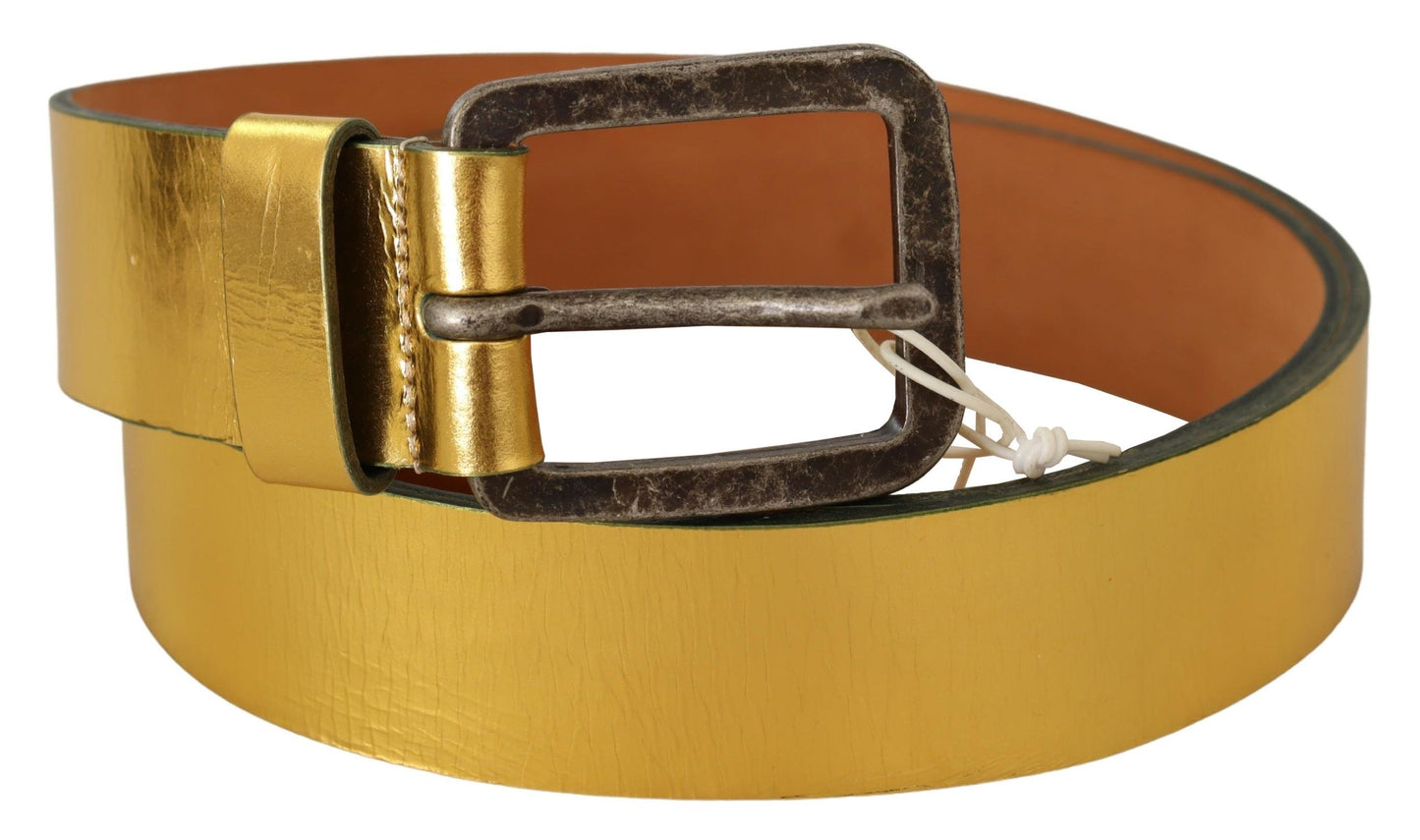 Ceinture pour homme en cuir véritable doré John Galliano