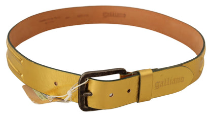 Ceinture pour homme en cuir véritable doré John Galliano