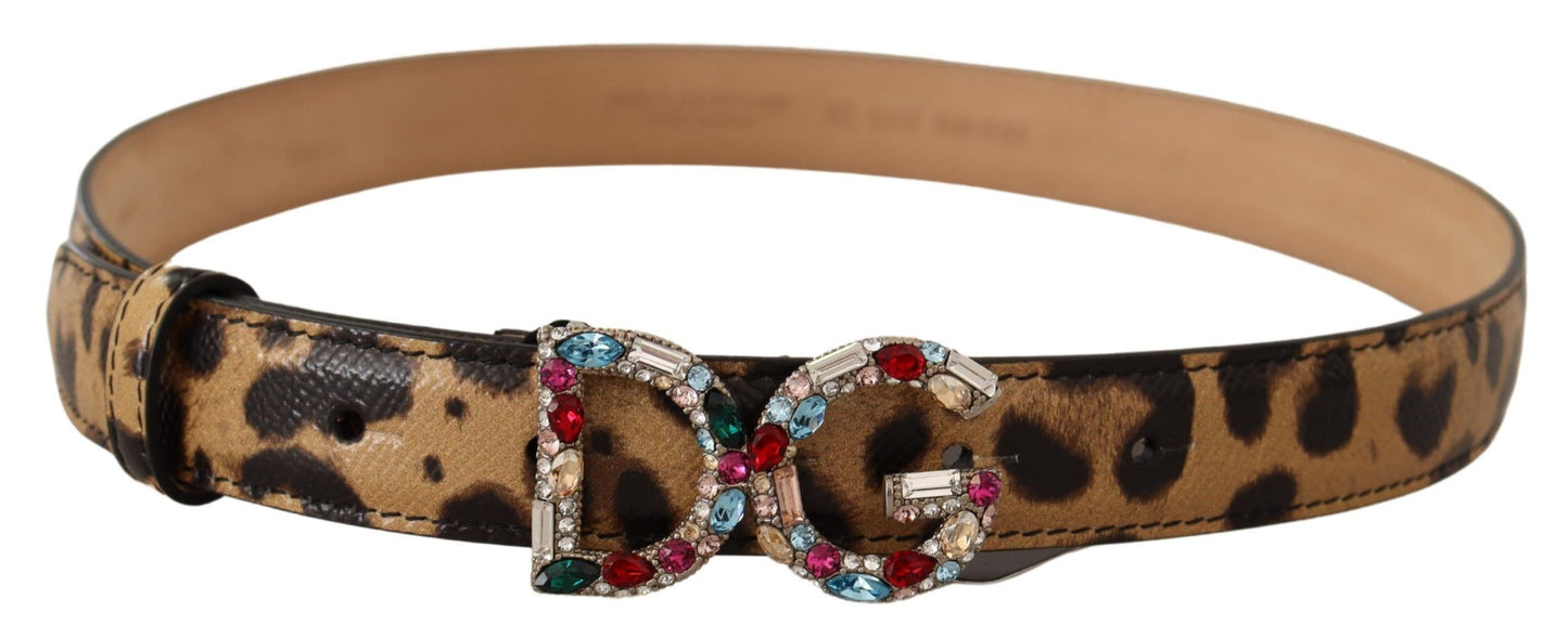 Ceinture léopard à cristaux Dolce &amp; gabbana