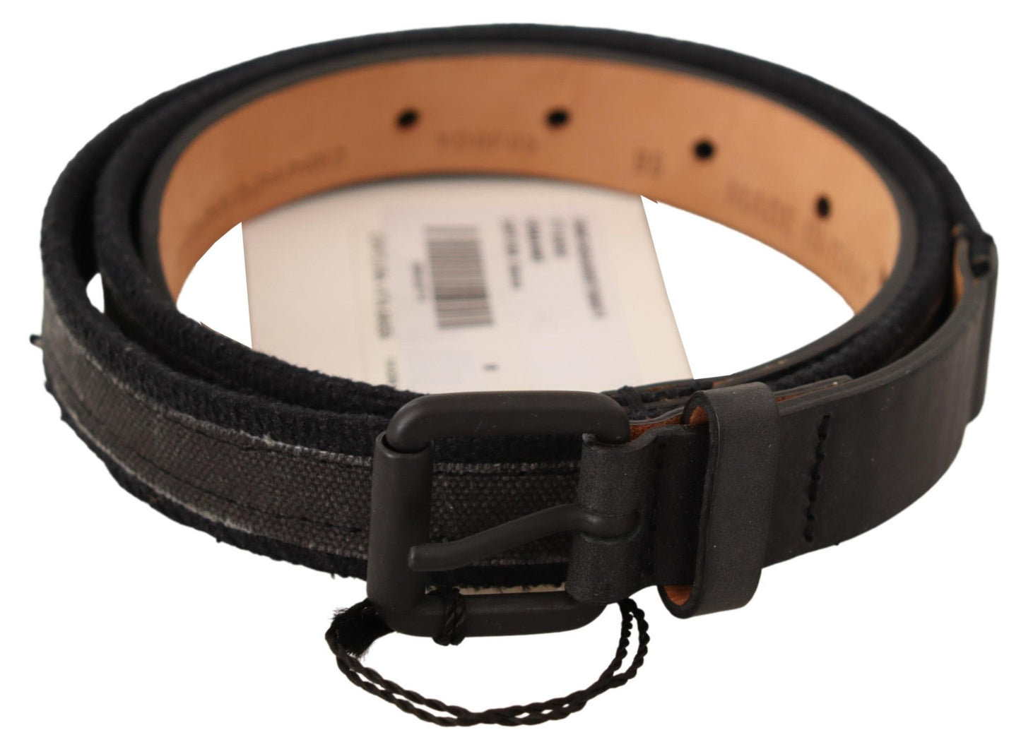 Ceinture classique en cuir noir Ermanno Scervino avec fermeture à boucle