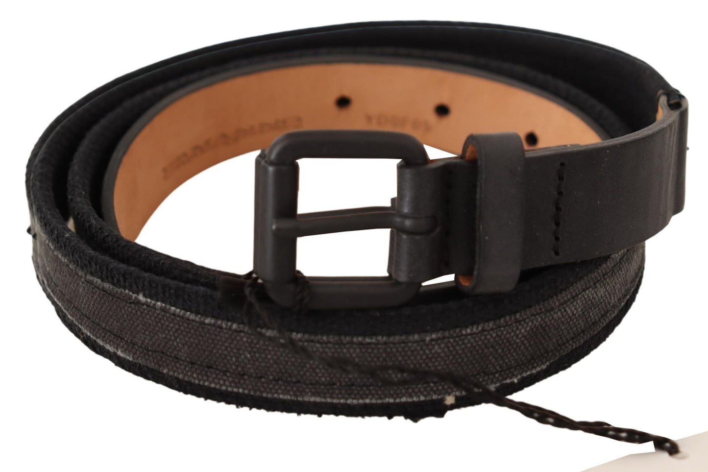 Ceinture classique en cuir noir Ermanno Scervino avec fermeture à boucle