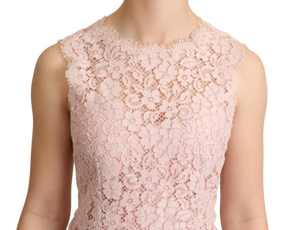 Blouse sans manches en dentelle rose Dolce &amp; gabbana