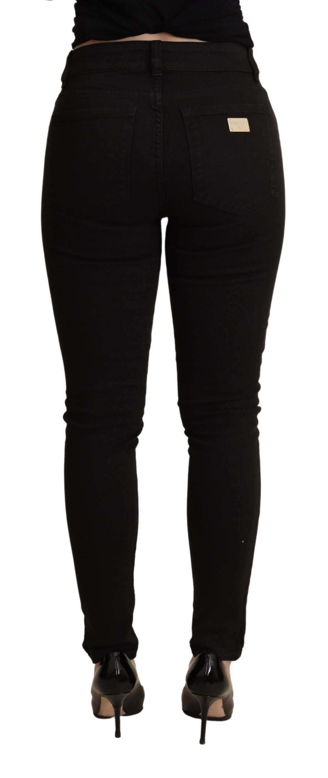 Dolce &amp; gabbana jean skinny noir taille moyenne