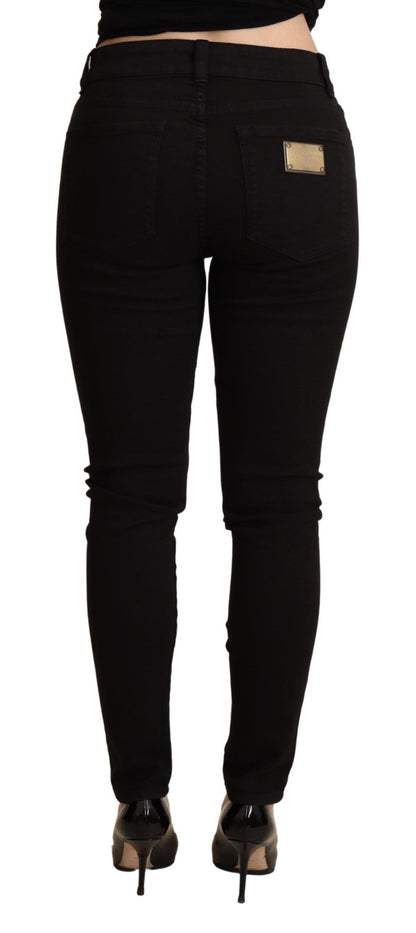 Dolce &amp; gabbana jean skinny noir taille moyenne