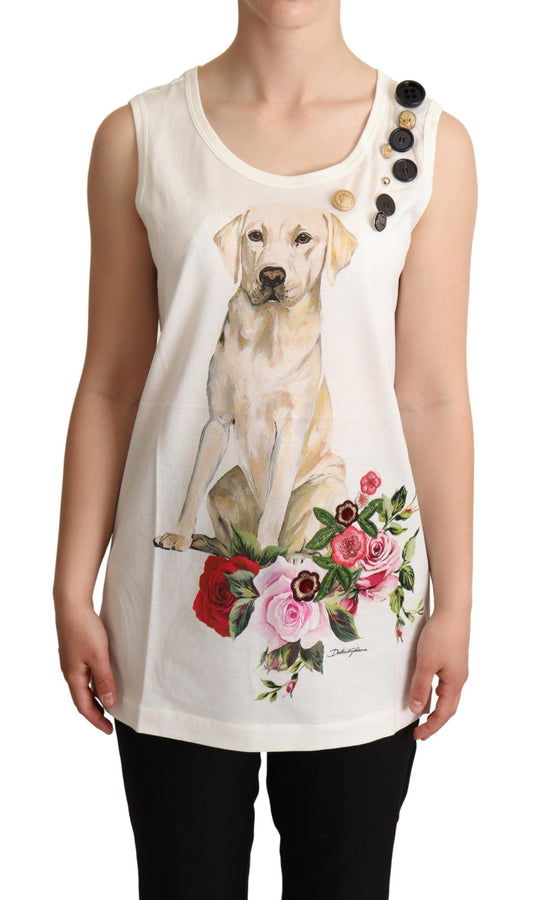 Débardeur sans manches à fleurs canines Dolce &amp; gabbana