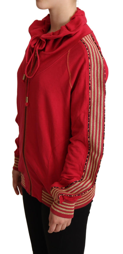 Veste à capuche zippée en coton rouge radiant John Galliano