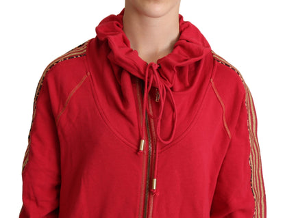 Veste à capuche zippée en coton rouge radiant John Galliano