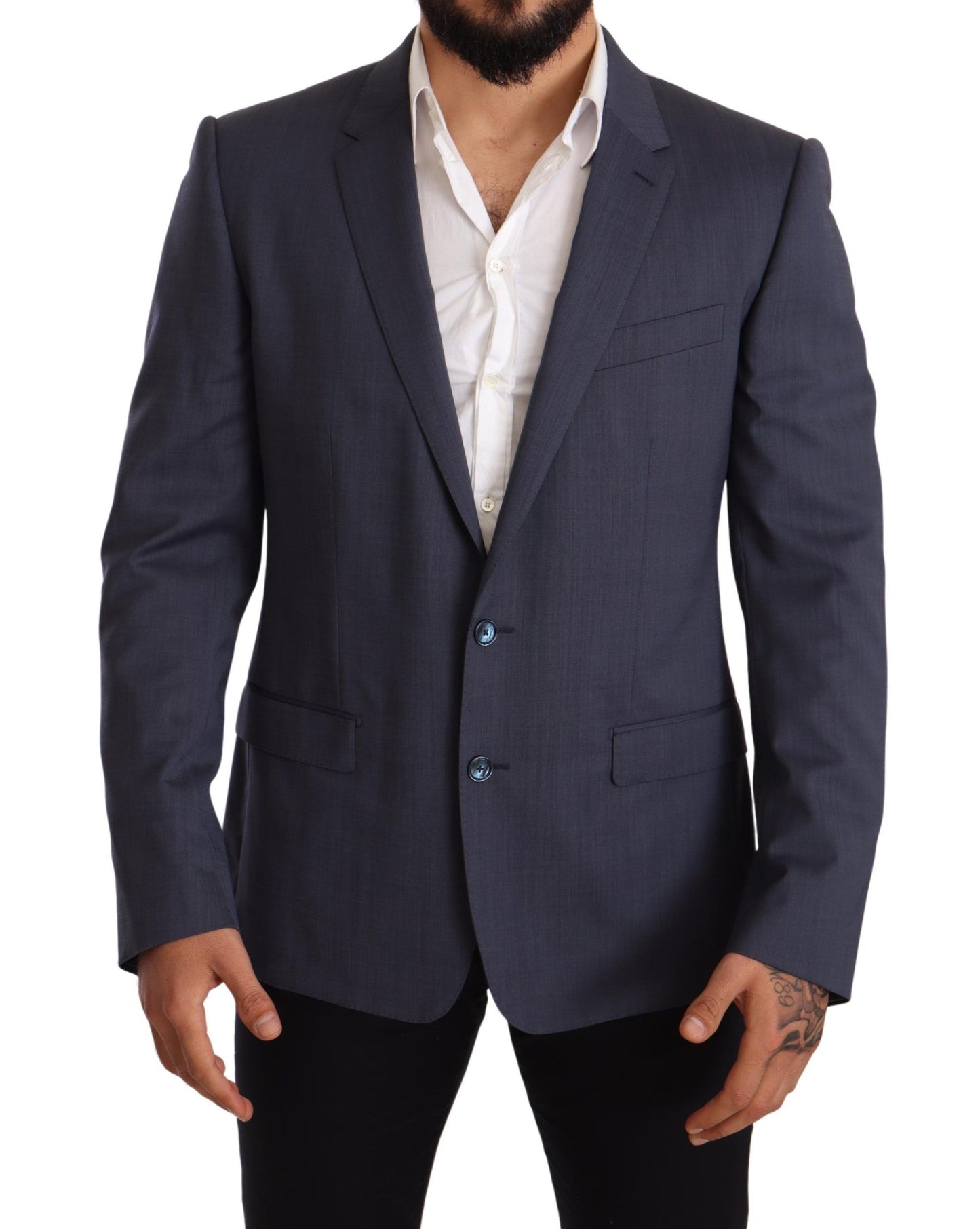 Veste blazer martini en laine bleue Dolce &amp; gabbana