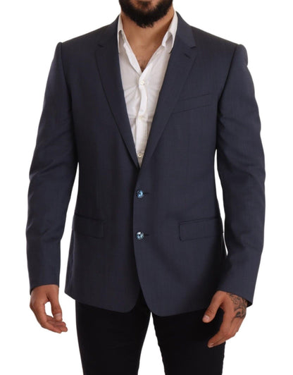 Veste blazer martini en laine bleue Dolce &amp; gabbana