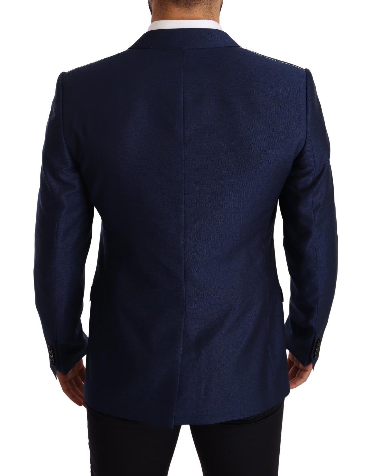 Blazer martini en laine vierge bleue Dolce &amp; gabbana