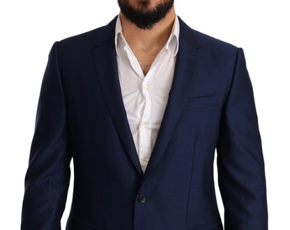 Blazer martini en laine vierge bleue Dolce &amp; gabbana