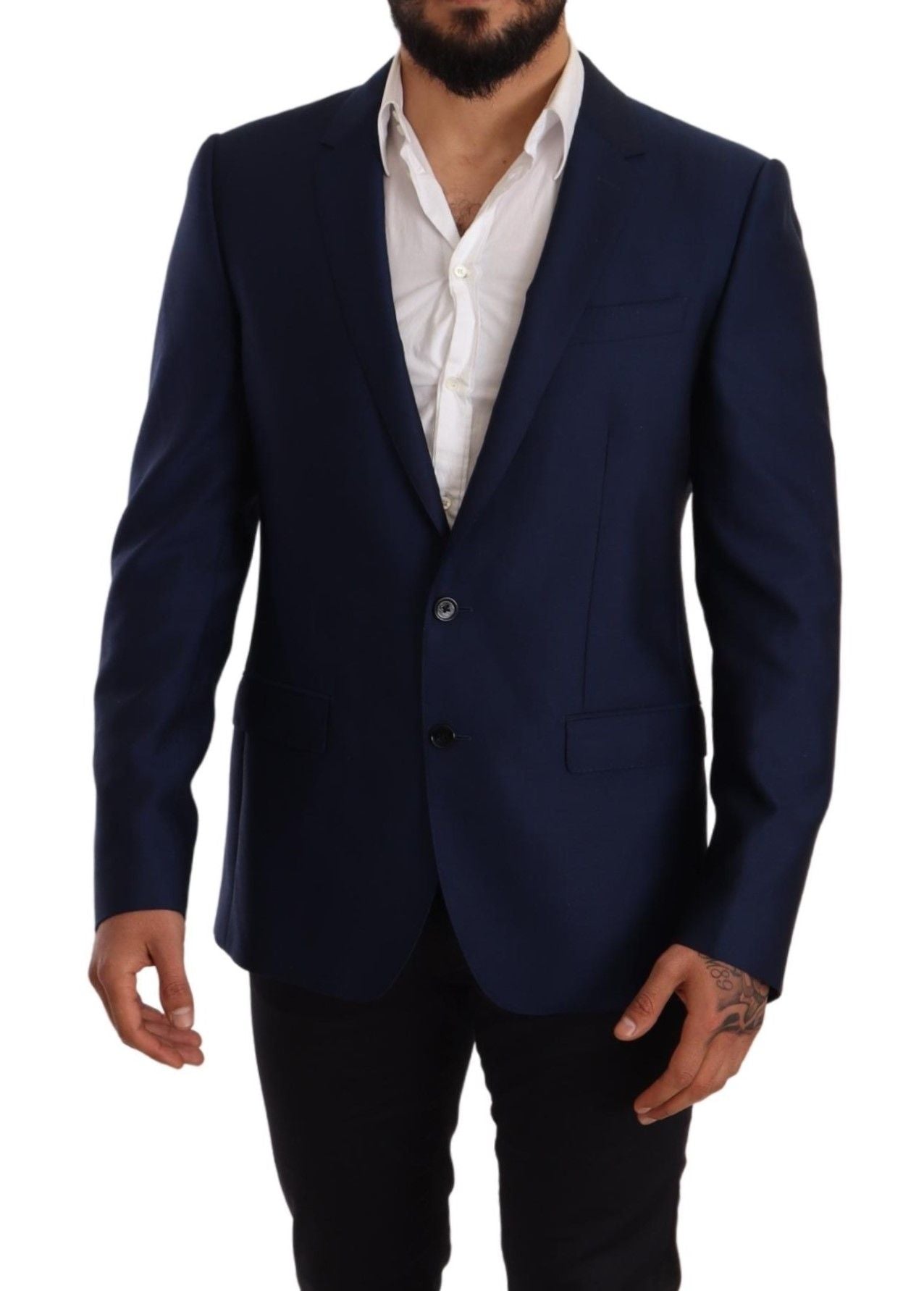 Blazer martini en laine vierge bleue Dolce &amp; gabbana