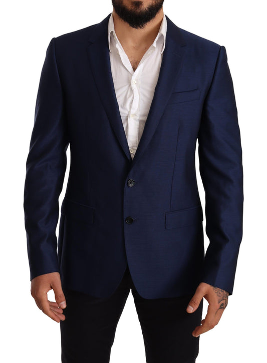 Blazer martini en laine vierge bleue Dolce &amp; gabbana