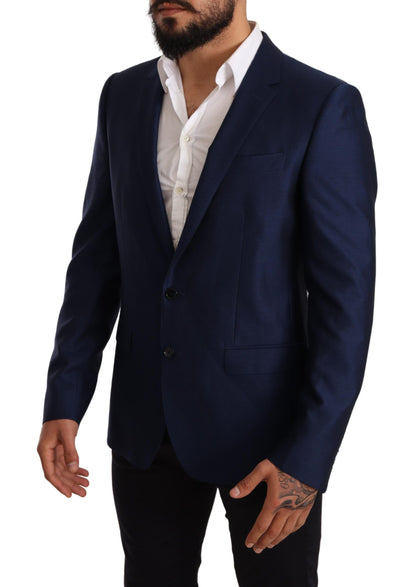 Blazer martini en laine vierge bleue Dolce &amp; gabbana