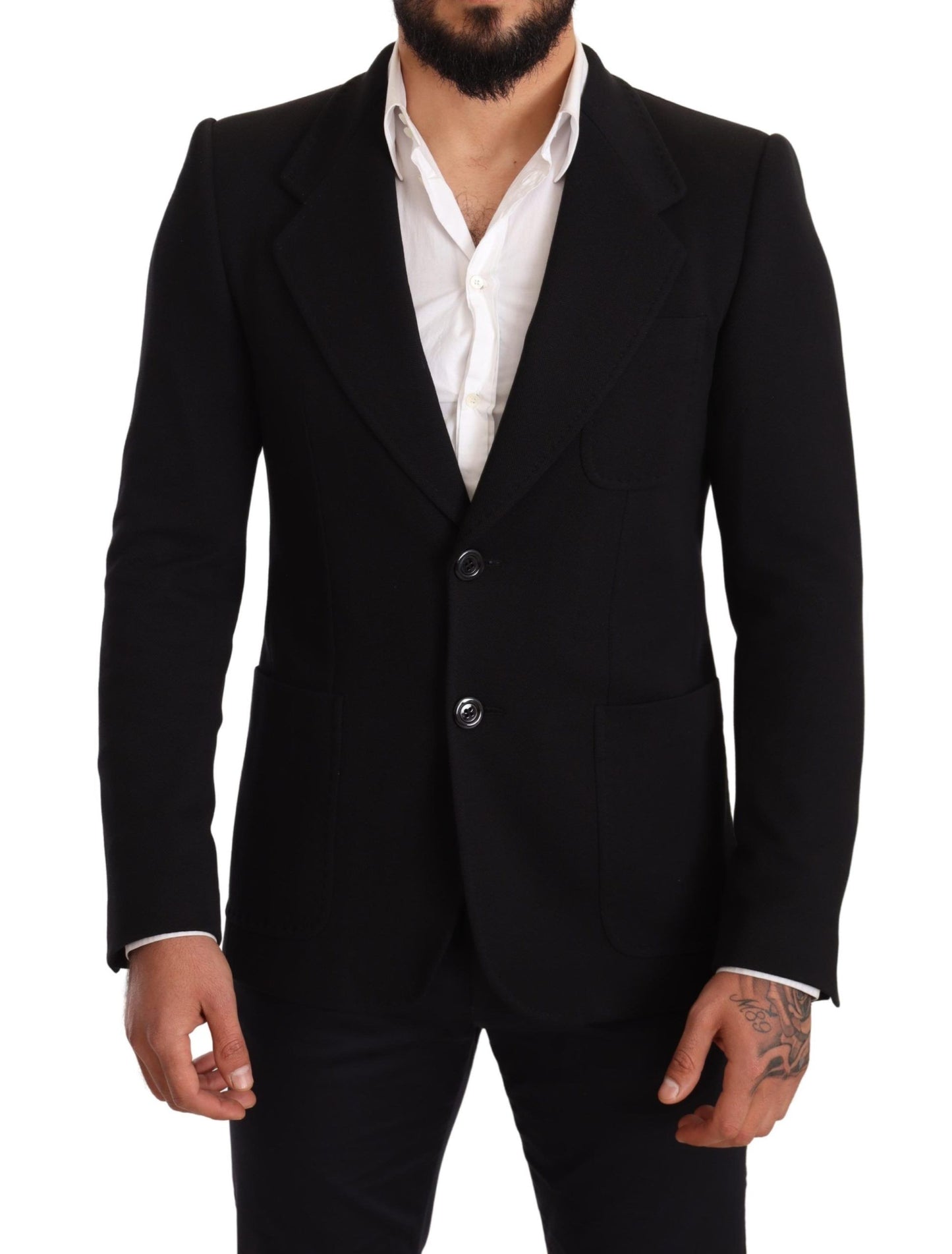 Dolce &amp; gabbana blazer slim en coton noir