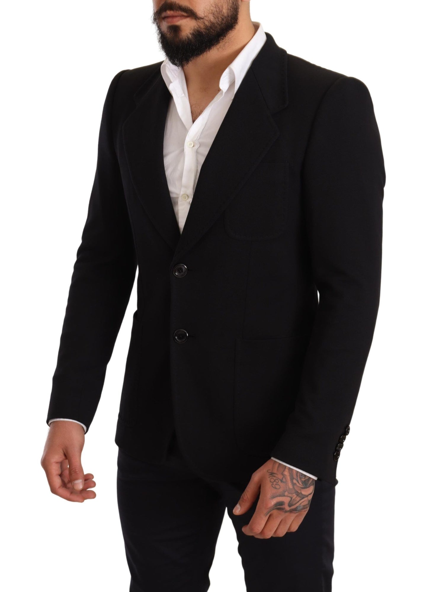 Dolce &amp; gabbana blazer slim en coton noir