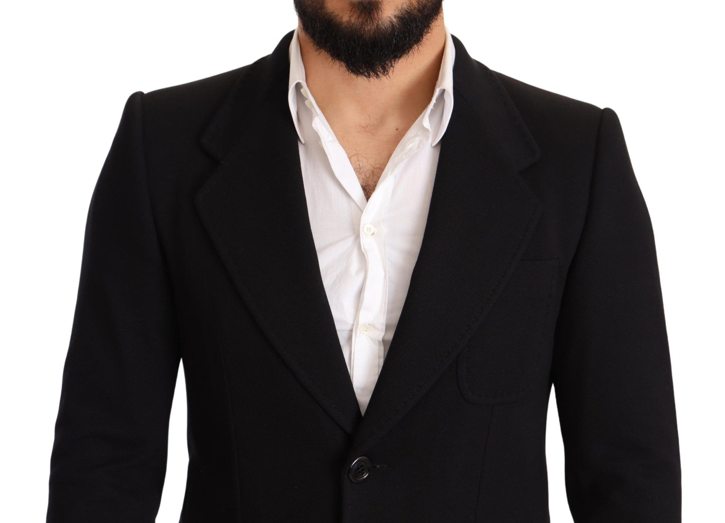 Dolce & Gabbana Elegant Slim Fit Black Cotton Blazer