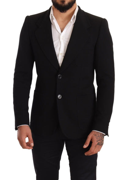 Dolce &amp; gabbana blazer slim en coton noir