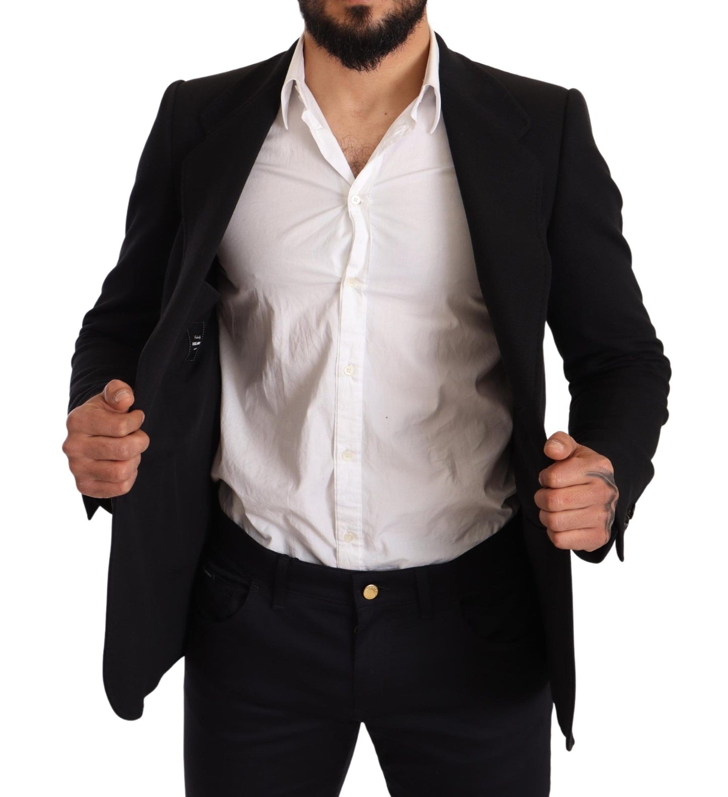 Dolce &amp; gabbana blazer slim en coton noir