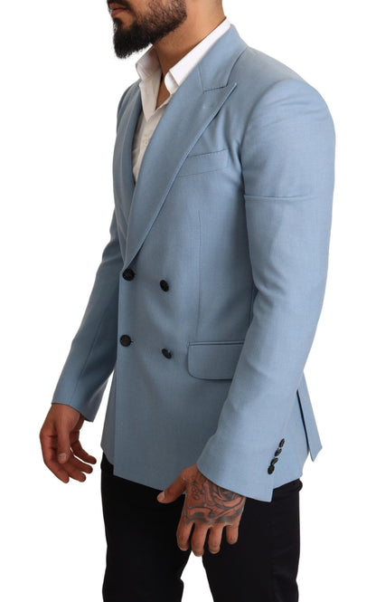 Blazer homme en cachemire et soie bleu Dolce &amp; gabbana