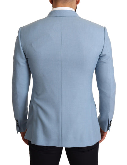 Blazer homme en cachemire et soie bleu Dolce &amp; gabbana