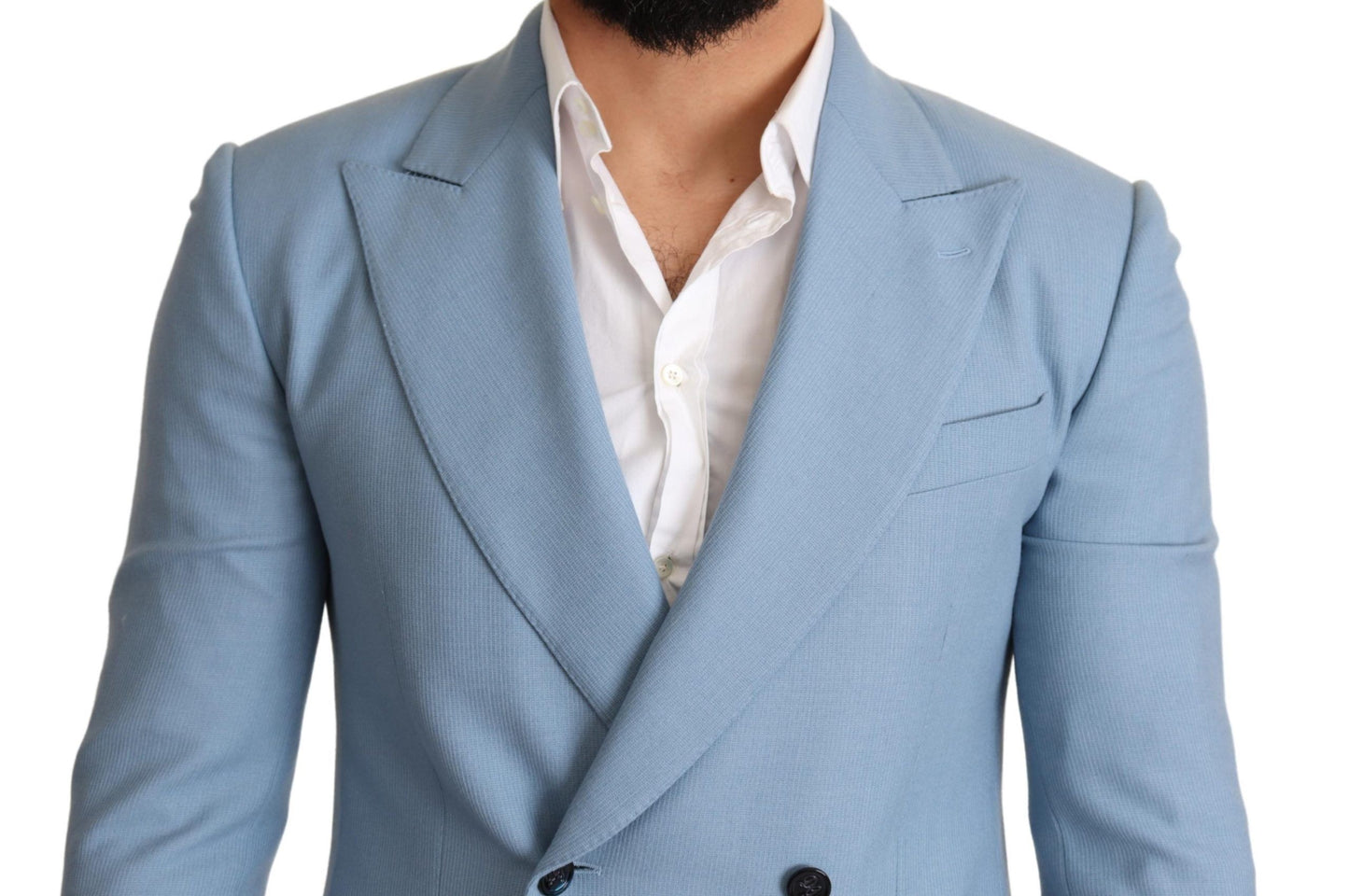 Blazer homme en cachemire et soie bleu Dolce &amp; gabbana