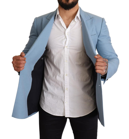 Blazer homme en cachemire et soie bleu Dolce &amp; gabbana