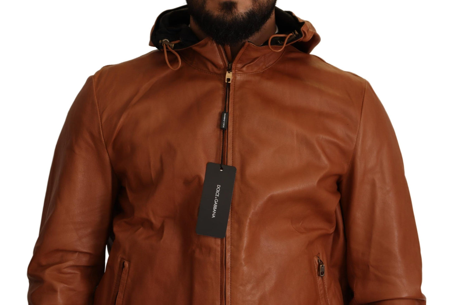 Dolce &amp; Gabbana blouson aviateur en cuir marron