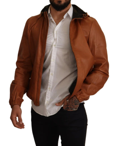 Dolce &amp; Gabbana blouson aviateur en cuir marron