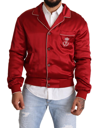 Dolce &amp; Gabbana somptueux blouson aviateur rouge en soie