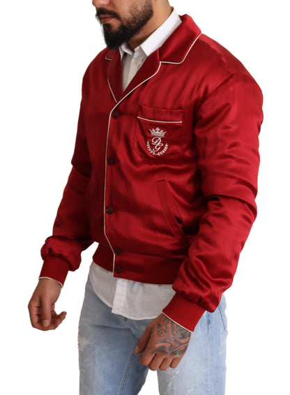 Dolce &amp; Gabbana somptueux blouson aviateur rouge en soie