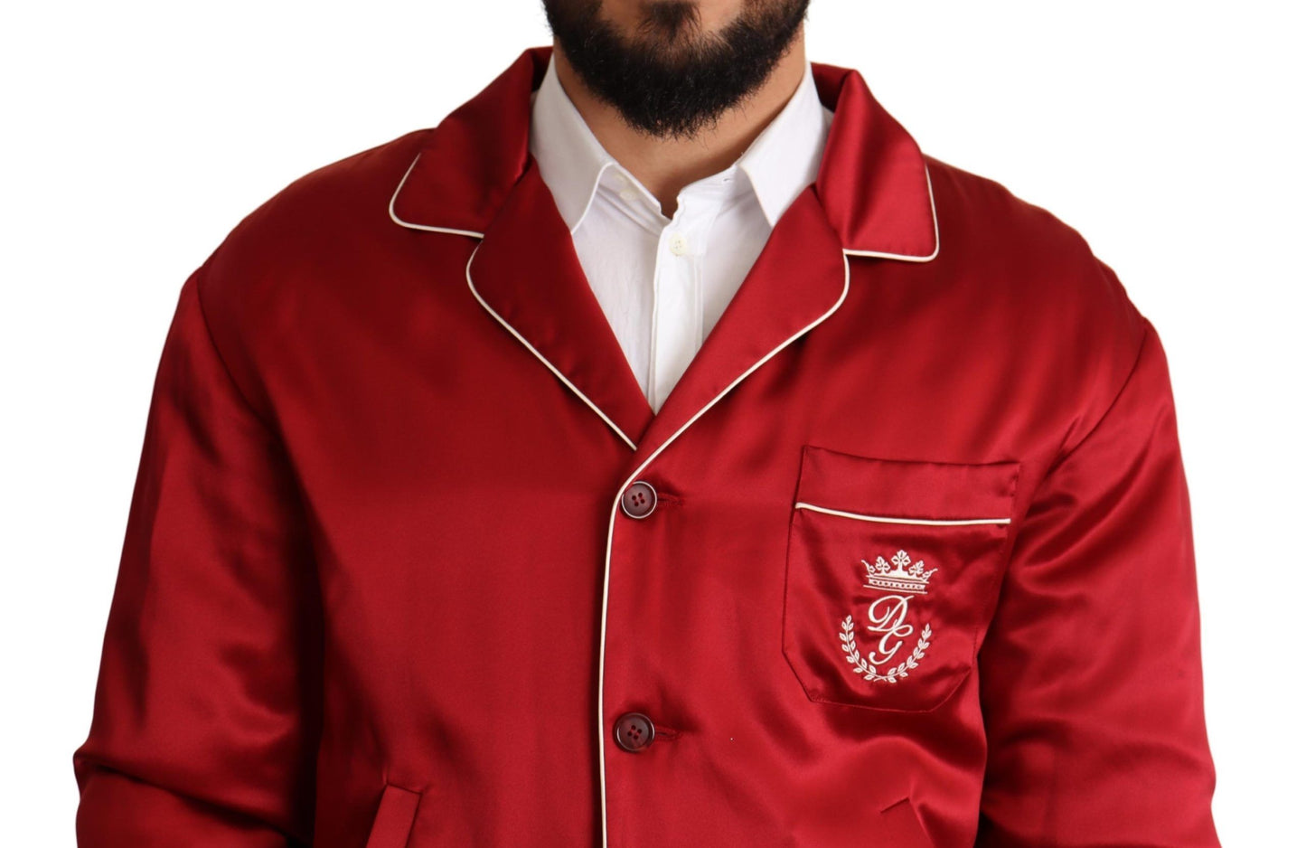 Dolce &amp; Gabbana somptueux blouson aviateur rouge en soie