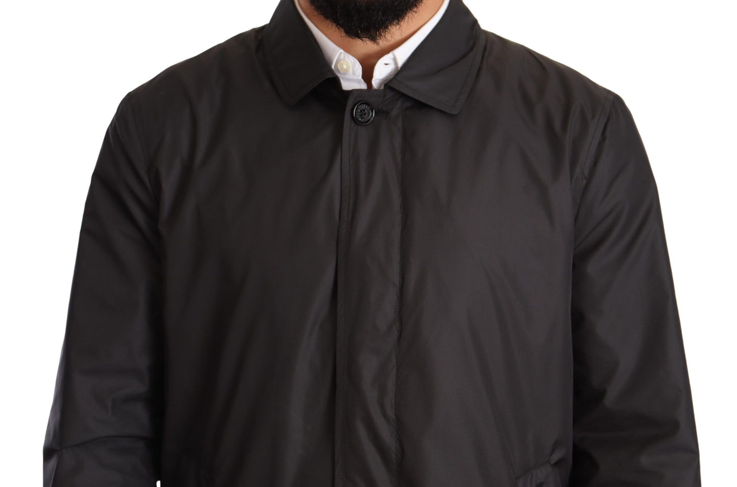 Dolce & Gabbana Elegant Black Trench Coat for Sophisticated Men