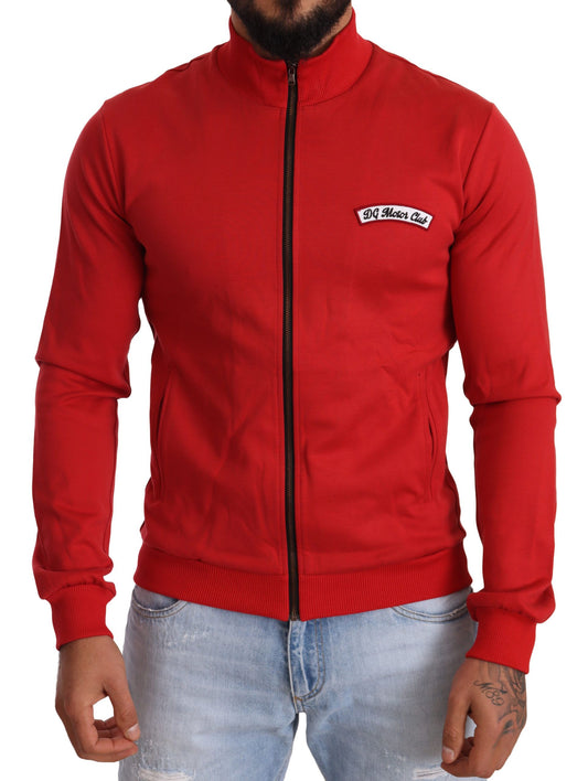 Pull zippé rouge Dolce &amp; Gabbana avec motif DG Motor Club