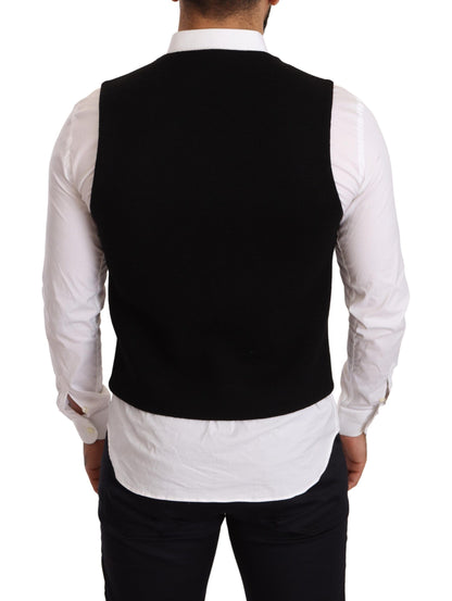 Gilet habillé en coton noir Dolce &amp; Gabbana