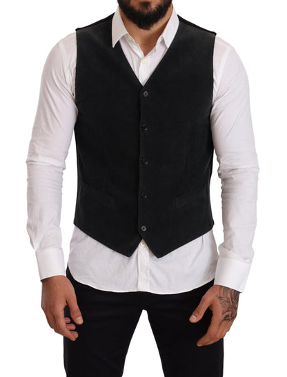 Gilet habillé en coton noir Dolce &amp; Gabbana