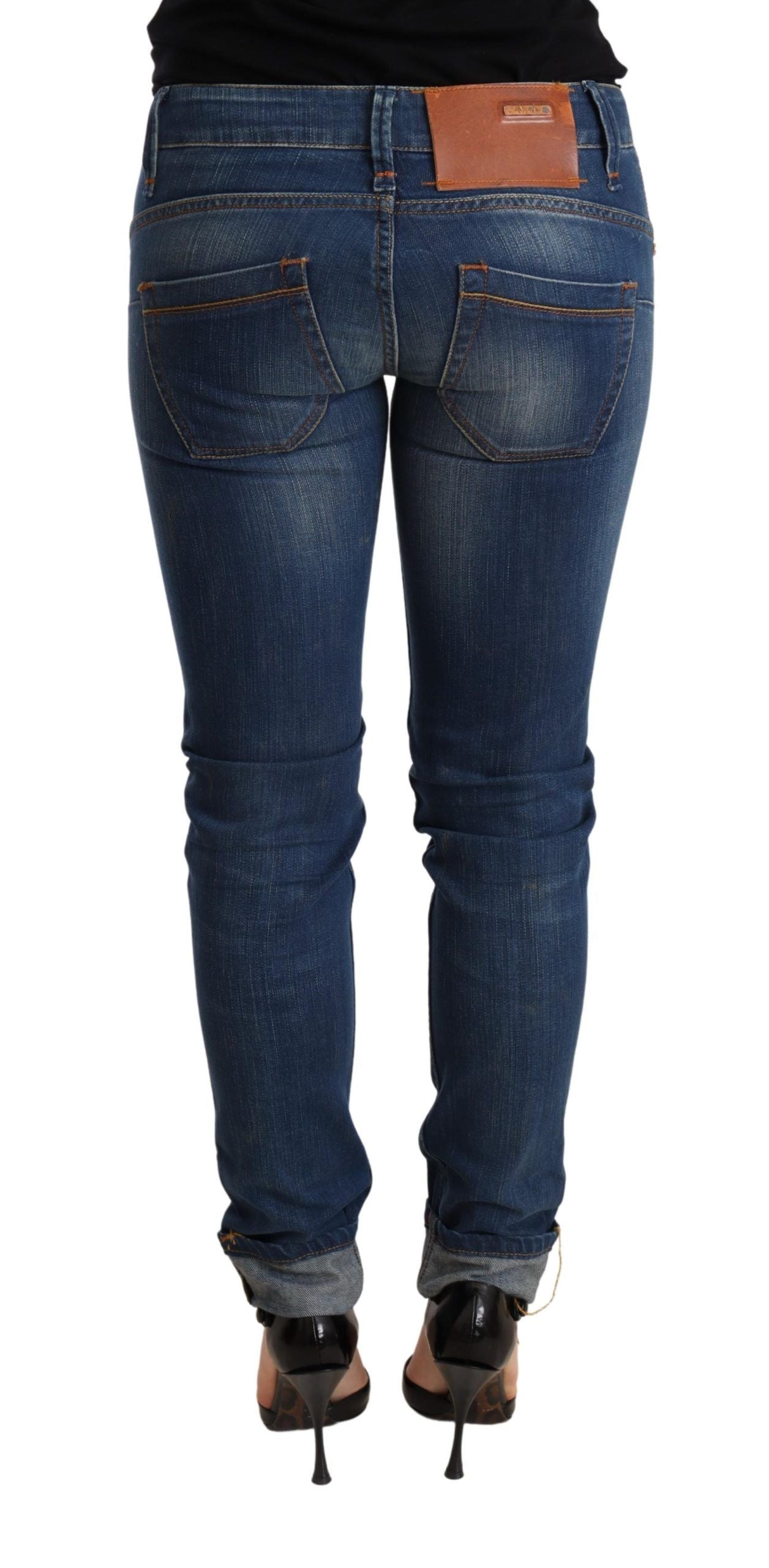 Acht Chic Blue Washed Push-Up Skinny Jeans