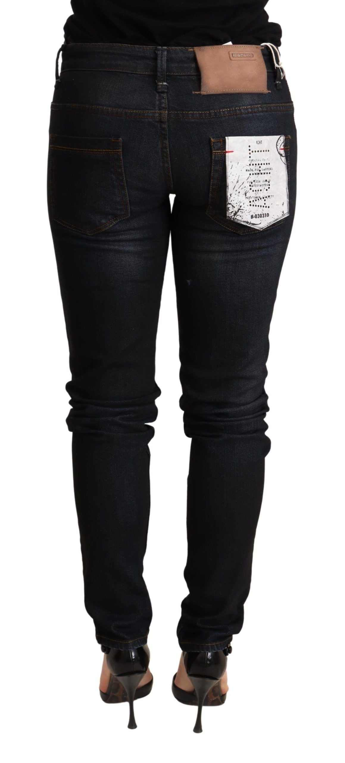 Jean skinny taille basse bleu délavé Acht