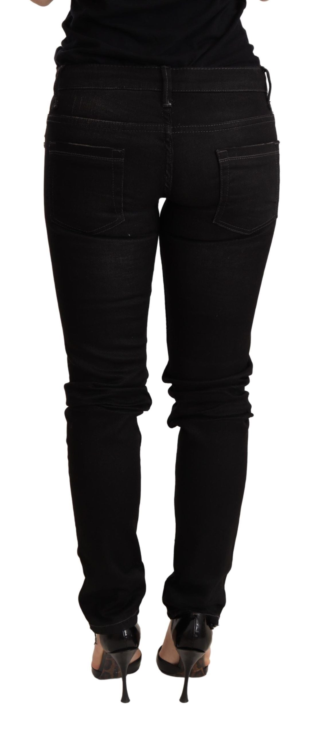 Jean skinny taille basse noir Acht