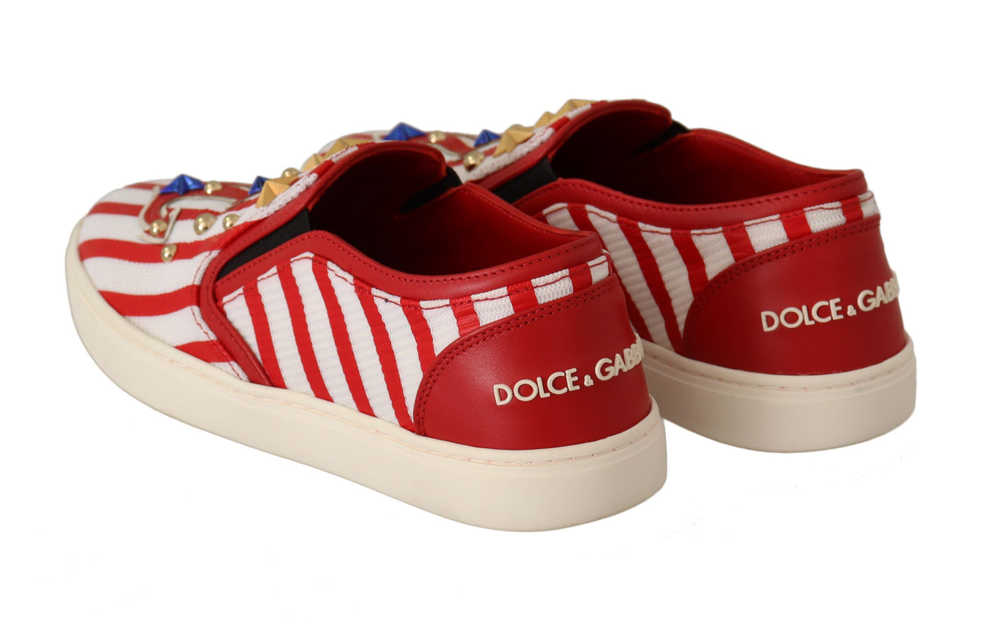 Dolce &amp; Gabbana - Mocassins cloutés à rayures