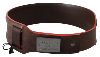 Costume national ceinture de mode en cuir marron foncé