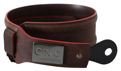 Costume national ceinture de mode en cuir marron foncé